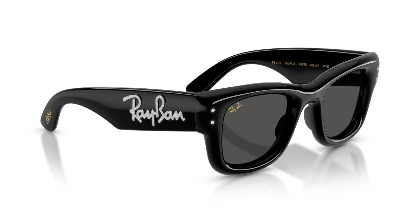 Ray-Ban Wayfarer Puffer 4940B Sunglasses - Green & Strass - view 28